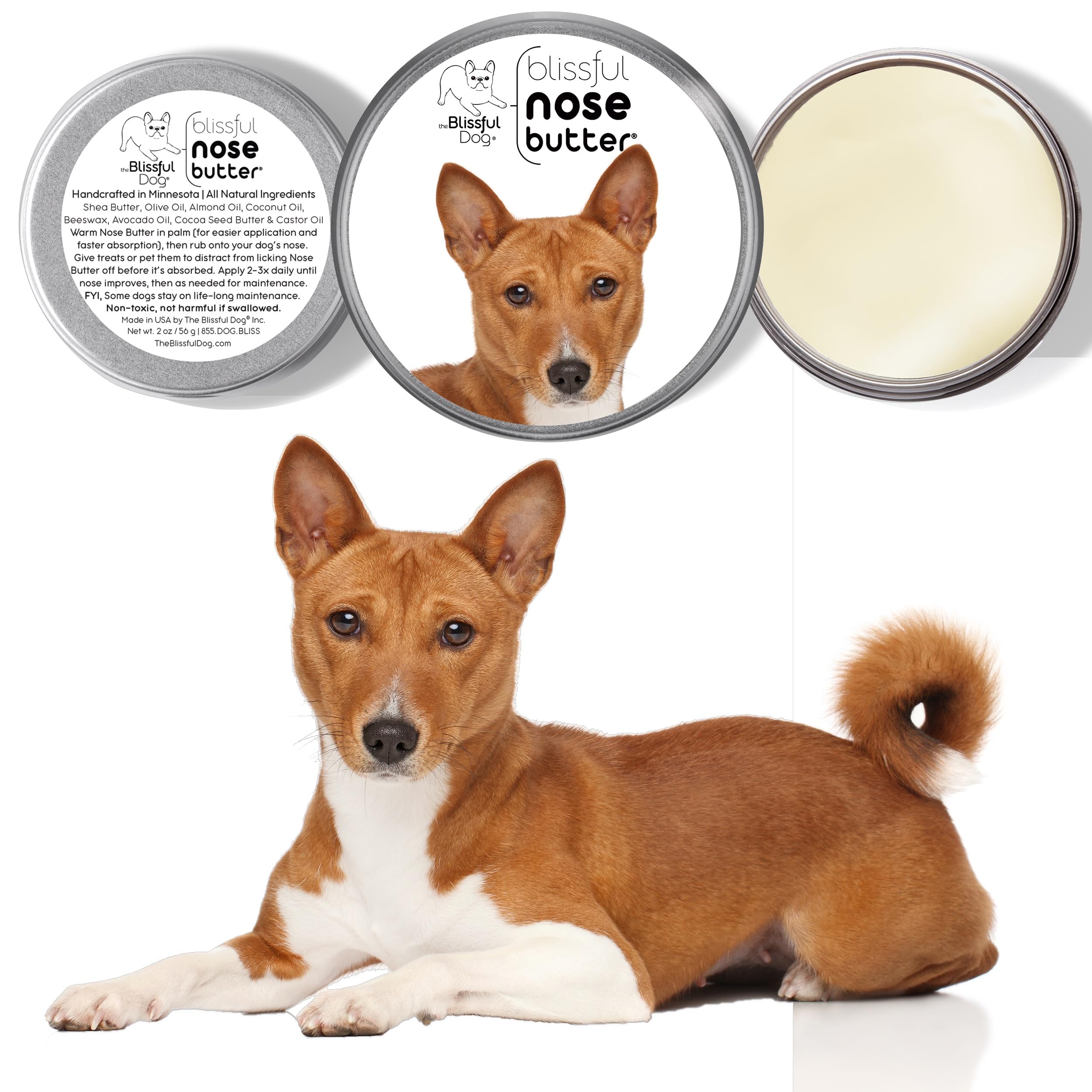 The Blissful Dog Basenji Unscented Nose Butter - Dog Nose Butter, 4 Ounce